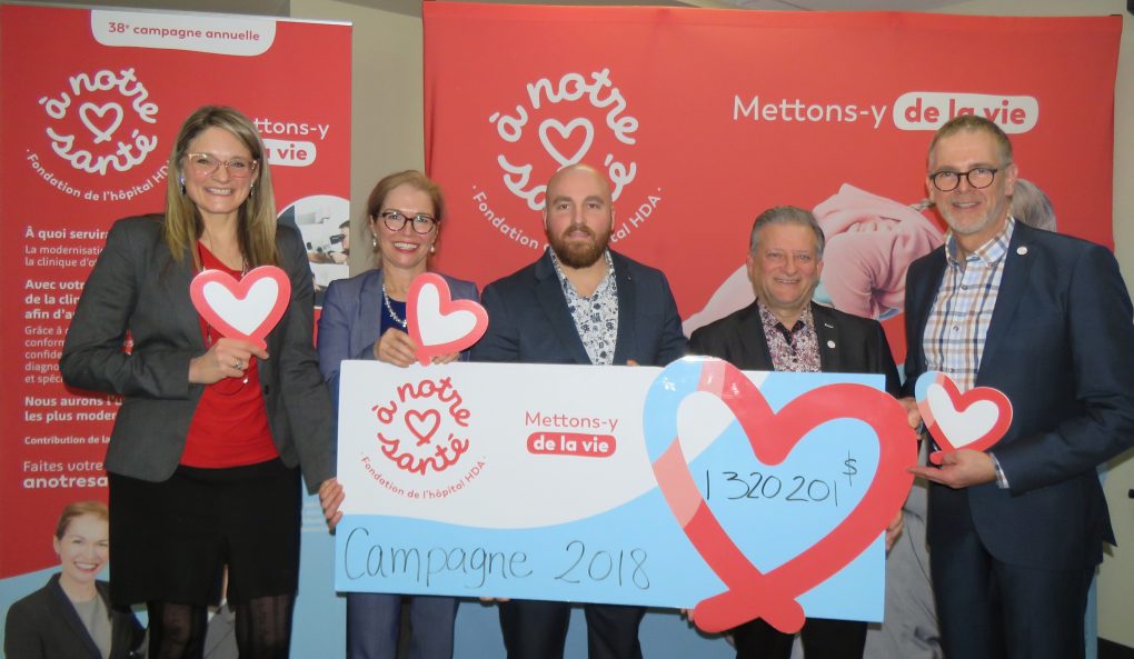 Campagne2018_Cloture_crope 1 320 201 $ pour la Fondation À Notre Santé de l’hôpital HDA – Les projets d’ORL et de santé mentale suscitent une générosité record